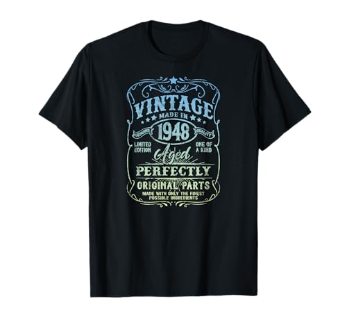Vintage Born In 1948 Classic Original 77th Birthday T-Shirt