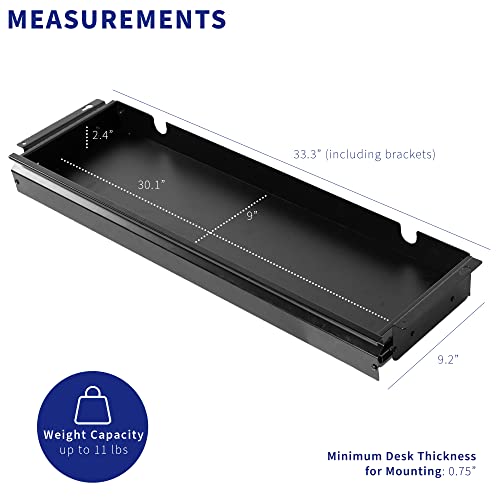 Image of VIVO Large 33 inch Under Desk Slide Out Storage Drawer Organizer, Black, DESK-DR33-B