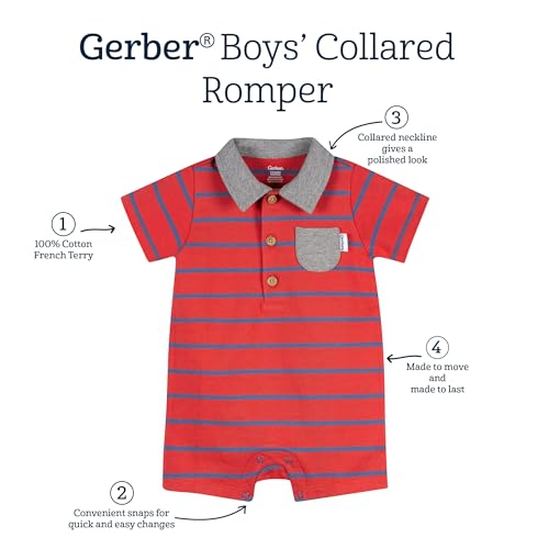 Image of Gerber Baby Short Sleeve Romper