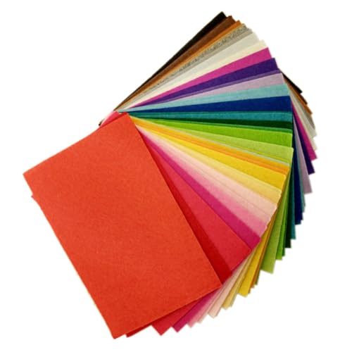 HIAKDOFT 40 Stück Teiliges Buntes Kinderfreundliche DIY Filzplatten für Bastelmaterial Robustes und Vielseitiges Filztuch für Handarbeiten Schmuck Dekorationen Spieltücher und Kreative