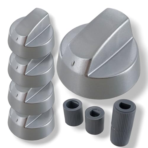 DL-pro Lot de 5 boutons rotatifs universels, diamètre 42 mm, poignée rotative avec adaptateurs de 6 mm et 8 mm, boutons pour presque tous les fours, plaques...
