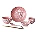 BESTonZON Villa Table - Juego de vajilla de cerámica japonesa (6 unidades), color rosa