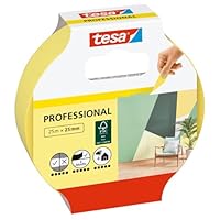 tesa Malerband Professional - Malerkrepp aus dünnem Washi-Papier zum besonders präzisen Abkleben bei Malerarbeiten - für innen und außen - 25 m x 25 mm