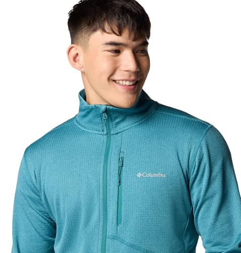 Columbia Zíper masculino de lã Park View, Azul rio, mesclado, GG