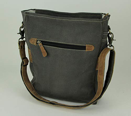 Myra Bag Walnut Upcycled Canvas Shoulder Bag S-1362, Gray, One Size, Medium2