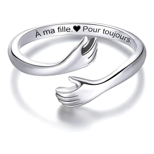 Bague pour Femme pour Fille en Argent Sterling 925 - Bague Inspirante et d'Encouragement pour Filles - Taille Ajustable pour Pouce - Bagues pour Elle (À ma...