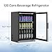 Weili 20 Inch Built in Beverage Refrigerator with Lock, Under Counter or Freestanding 120 Can Soda Beer Drink Cooler Fridge with Stainless Steel and Glass Door