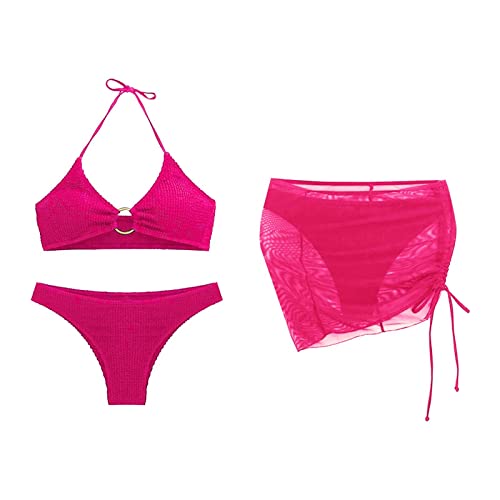 Maillot de bain 3 pièces femme vert M pour masquer les hanches