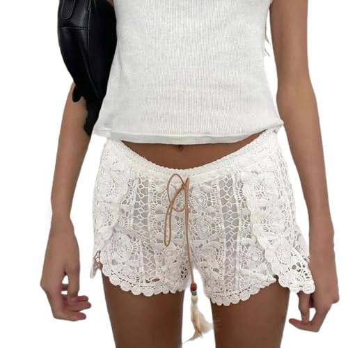 Short bohème en tricot creux pour femme en dentelle chic