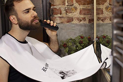Beard-Apron-Hair-Clippings-Catcher-with-Bag-Grooming-Cape-Apron-Beard-Catcher-for-Shaving-Trimming-Non-Stick-Beard-Cape-White