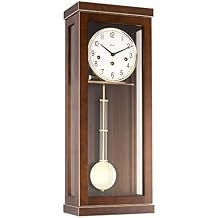 Hermle Wall Clock, Wood, Walnut, 57cm x 22,5cm x 13 cm