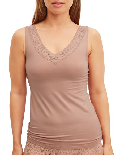 T-Shirt Femme Calida Natural Comfort Lace en coton premium et dentelle