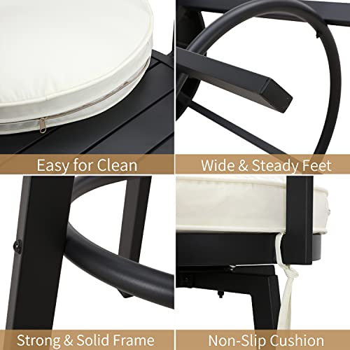 Patiofestival Patio Swivel Bar Stools Set Of 4,Outdoor High Bistro Stools&Bar Chairs With Curved Backrese,Morden Cushioned All-Weather Bar Dining Chair Patio Furniture For Deck Lawn Garden #TOP3