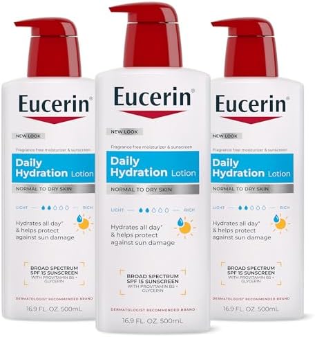 Eucerin Daily Hydration Lotion SPF 15, Multipack, 3 x 16.9 FL OZ
