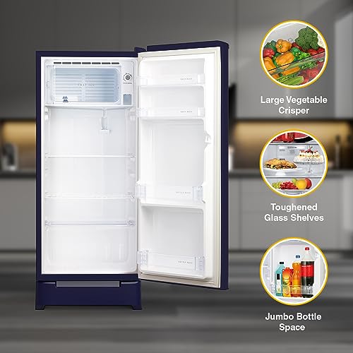Image of Whirlpool 192 L 4 Star Inverter Direct-Cool Single Door Refrigerator with Intellisense Inverter Technology (215 IMPC ROY 4S INV Sapphire Abyss-Z,Sapphire Mulia,Base Stand with Drawer,) Blue
