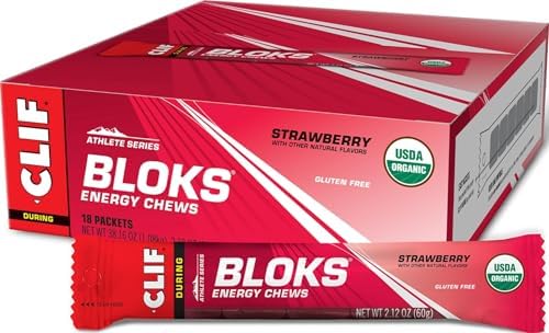 CLIF BLOKS Energy Chews, Strawberry Flavor, 18 Packs