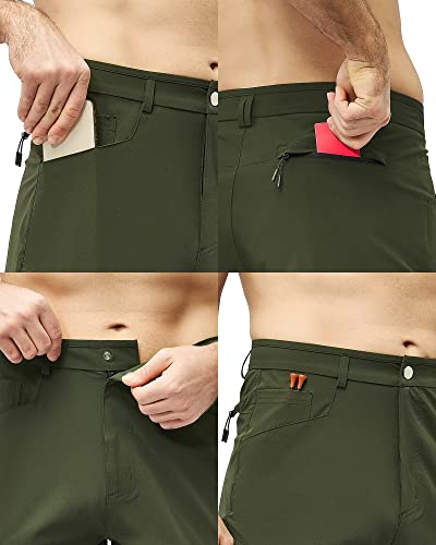 Meloo Men's Hiking Cargo Shorts Quick Dry Outdoor Travel Shorts For Men With Multi Pocket For Fishing Camping Casual Olive Green S #TOP3