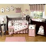 Pink and Brown Modern Polka Dots Throw Accent Pillow by Sweet Jojo Designs