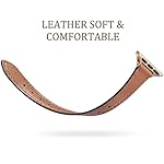 Charlam Slim Leather Band Compatible with Apple Watch Band 40mm 38mm 41mm 42mm 44mm 45mm 46mm Women,Top Grain Genuine Leather Strap Thin Watch Wristband for iWatch Series 10 9 8 7 6 5 4 3 2 1 SE Ultra - Image 3