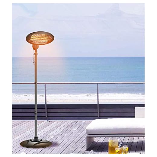 Sanyyanlsy Outdoors Portable Patio Heater, Propane Table Top Glass Tube Patio Heater, Bronze Stainless Steel Courtyard Propane Heater Quartz Glass Tube Gas Heater US Stock,F