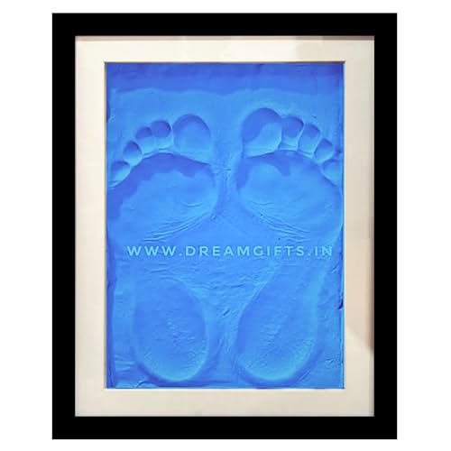 Adult, Couple, Blessings Clay Handprint & Footprint Kit with XL Box Frame (37cm x 28cm x 2.5cm) & Impression Clay (750 GMS)