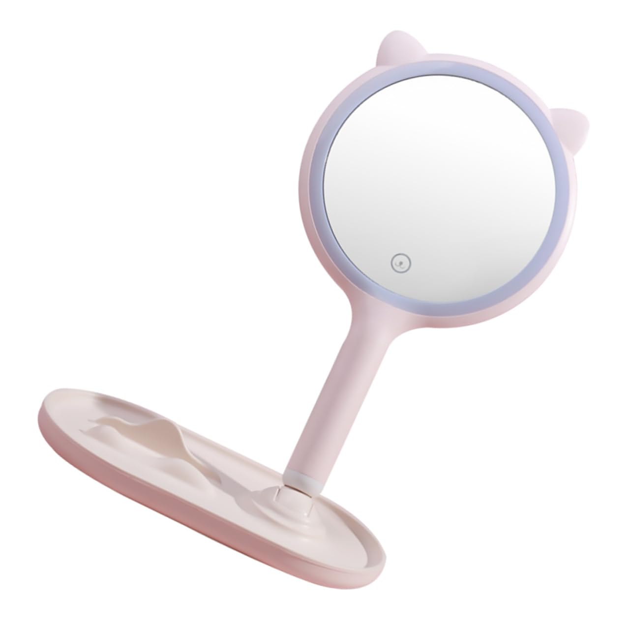 SOIMISS Touchscreen LED Kosmetikspiegel mit USB Ladefunktion Tragbar und Hochauflösend 1200mah Akku Elegantes Rosa Abs Material für Reisen und Make Up Anwendung