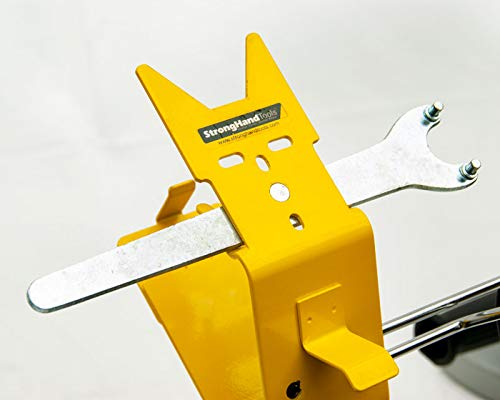 Miniatura 5 de Soporte para amoladora con colgador de cable ajustable, placa anti-inclinación con almacenamiento de partes, sostiene amoladora de 4.5 a 7 pulgadas,