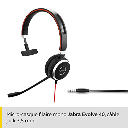 Jabra Evolve 40 UC Mono Casque audio – Casque Unified Communications pour VoIP Softphone avec annulation passive du… - Les Beatles, Paul McCartney, John Lennon, RIngo Starr, George Harrison Jabra Evolve 40 UC Mono Casque audio - Casque Unified Communications pour VoIP Softphone avec annulation passive du… – Image 3