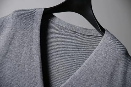 Men's Knitted Sweater Cardigan Vest Loose Button Down Knitted Sleeveless Sweater Vest3