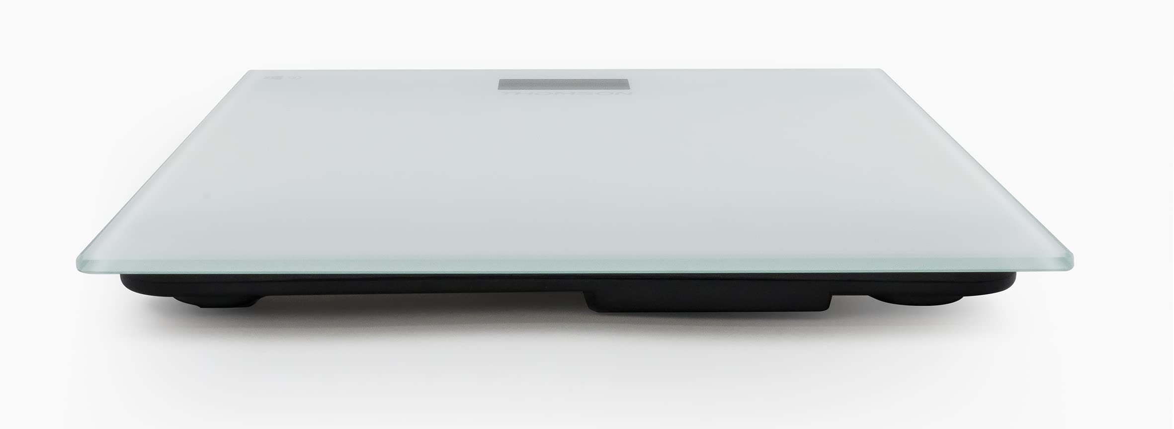 THOMSON Talk MASS 4 - Pèse-Personne avec Fonction Vocale Français, Allemand, Espagnol - Grand Écran LCD Rétroéclairé - Volume Réglable - Plateau Verre Trempé - Design Ultra Fin - Max 150 kg - Blanc