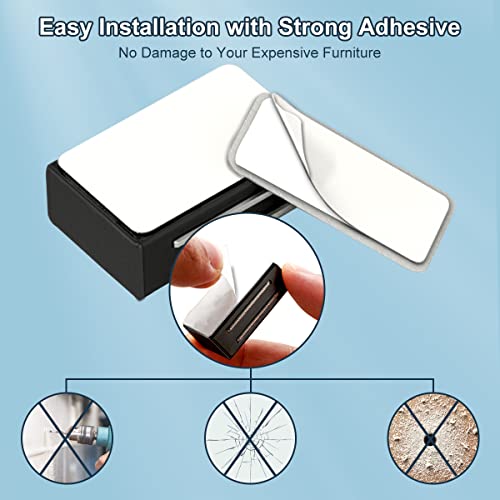 Image of Magnetic Door Catch AOSITE 12 Pack Bulk, 17LB Strong Tool-Free Installation Cabinet Magnets for Cabinet, Cupboard, Wardrobe, Drawer & Pantry Door, Self-Adhesive Black Stainless Steel Catches