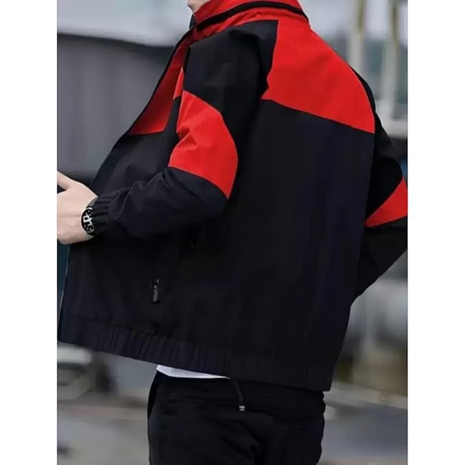 Image of MIA FASHION Mens Jackets for Summer, Lightweight Windcheater Jacket, Full Sleeves, Regular Fit, Stylish Stand Collar, Zipper Closure