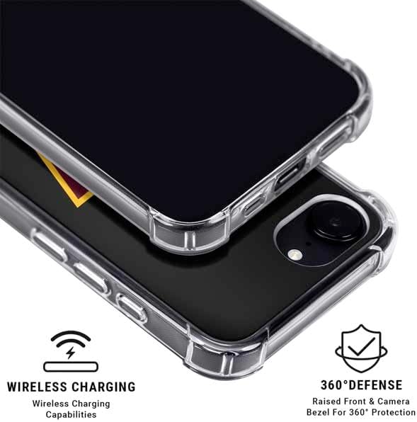 Skinit Clear Phone Case Compatible with iPhone 16e - Officially Licensed NFL Washington Commanders Black Background Design