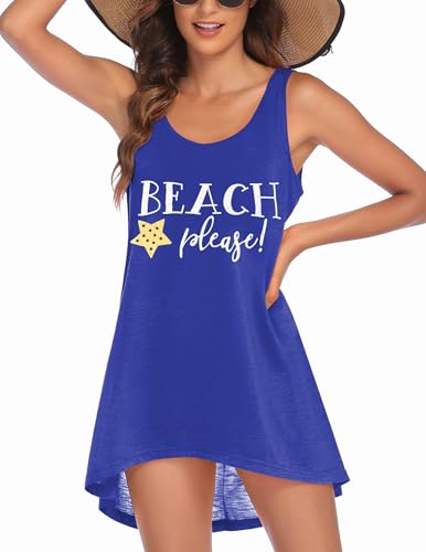 Ekouaer, Bikini para Mujer, Traje de baño de Verano, Camiseta para Cubrir la Playa, Vestido de Playa sin Mangas, Poncho de Playa, Vacaciones en la Playa