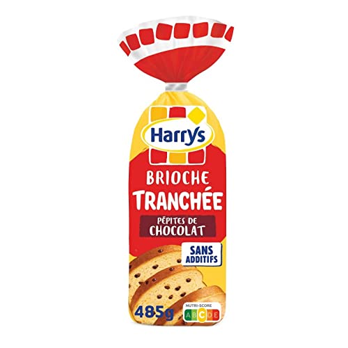 HARRY'S BRIOCHE TRANCHÉE AUX PÉPITES DE CHOCOLAT SANS ADDITIFS 485G, HARRYS, LOT DE 4
