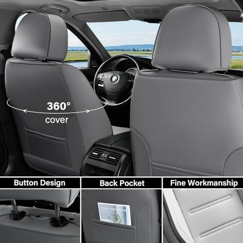 Image of Coverado Car Seat Covers, Front Covers for Cars, Car Seat Cover Front Seats, Automotive Seat Cover, Waterproof, Leather Car Seat Cushion, Universal Interior Covers Seat Protectors for Most Cars