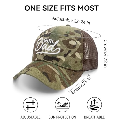 Image of Men's Embroidered Adjustable Baseball Cap, Girl Dad Hat, Funny Trucker Hat for Men