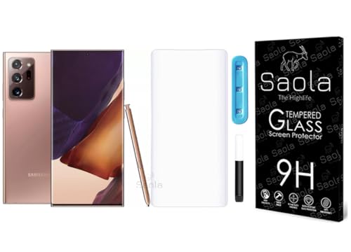 Image of Saola Curved UV Tempered Glass For Samsung Galaxy Note 20 Ultra 5G. Comes With UV Light & Glue For Finest Pasting. Edge To Edge Protection With Case Friendly Fit. (Pack Of 1)