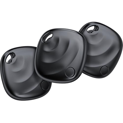 Nuevo [Certificado por Apple MFi] Air Tag 3 Pack, Smart Tag Localizador GPS con Buscar Apple (Sólo iOS), Localizador Bluetooth Rastreador GPS, Buscador de Llaves para Coche/Cartera/Equipaje, Negro
