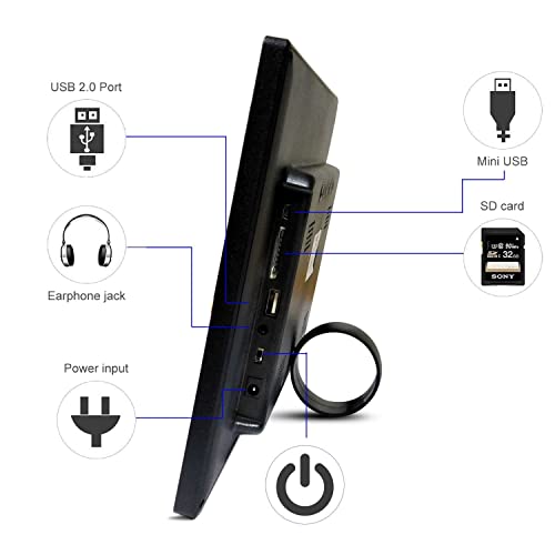 Image of XElectron 12 inch IPS Digital Photo Frame with Motion Sensor, HD Display, Auto Rotate, Play Photos, Videos, Music and Slideshow with SD Card, USB Ports and Remote (Black)