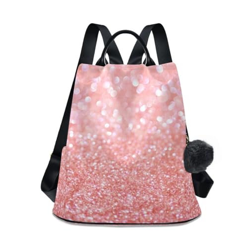 Sac à dos femme pailleté or rose mode urbaine tendance à fermeture