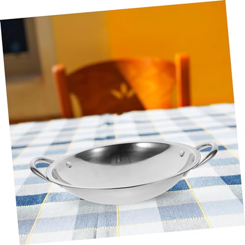 Wok de acero inoxidable con doble asa 23x22x5 cm miniatura 5
