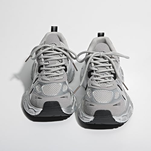 Womens Fashion Leather Chunky Platform Lace Up Sneakers Casual Non-Slip Round Toe Tennis Gym Walking Daily Dad Shoes2