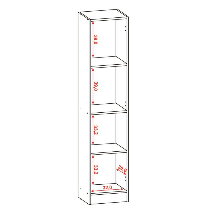Armoire 1 Porte Blanche Mutifonctions 4 Niches L 35 H 160.6 P 31.5 cm