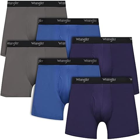 Wrangler Mens Boxer Brief Underwear 6" Inseam for Men Pack of 6 Cover