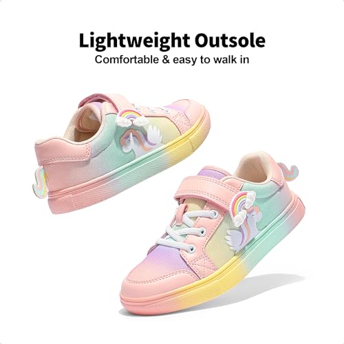 DREAM PAIRS Girls Sneakers School Shoes,Rainbow/Pink,7 Toddler - image 6