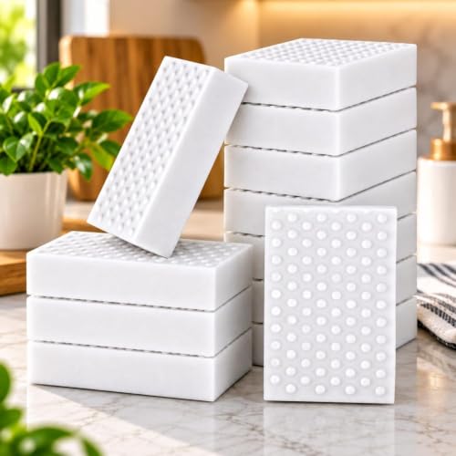 Image of Magic Eraser Cleaning Sponge for Wall Cleaning, Chemical-Free Multi-Purpose Cleaning Sponge for Kitchen, Bathroom, Shoes, Switch Boards & Tough Stain Removal, Pack of 2