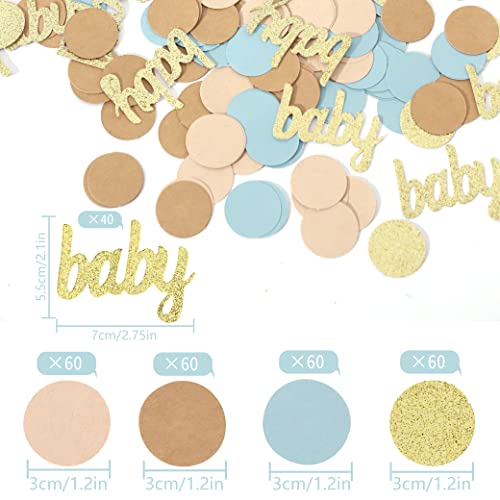 280Pcs Blue Oh Baby Paper Confetti - Gender Reveal Party Supplies, Blue Grey Confetti, Baby Boy Confetti For Baby Shower, Baby Sprinkle, Taupe Table Scatter #TOP1