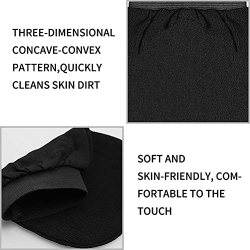 4-PCS-Exfoliating-Gloves-Exfoliation-Scrubbing-Mitt-Black-Deep-Body-Exfoliating-Glove-Dead-Skin-Remover-Shower-Body-Scrub-Gloves-for-Women-and-Men-Ingrown