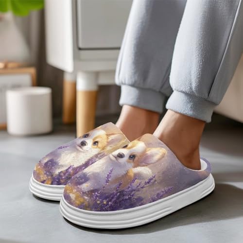 Jeiento Animal Slippers for Women Lady Lightweight Platform Slippers with Flannel Upper Warm Cozy Fuzzy House Slipper Bedroom Shoes3